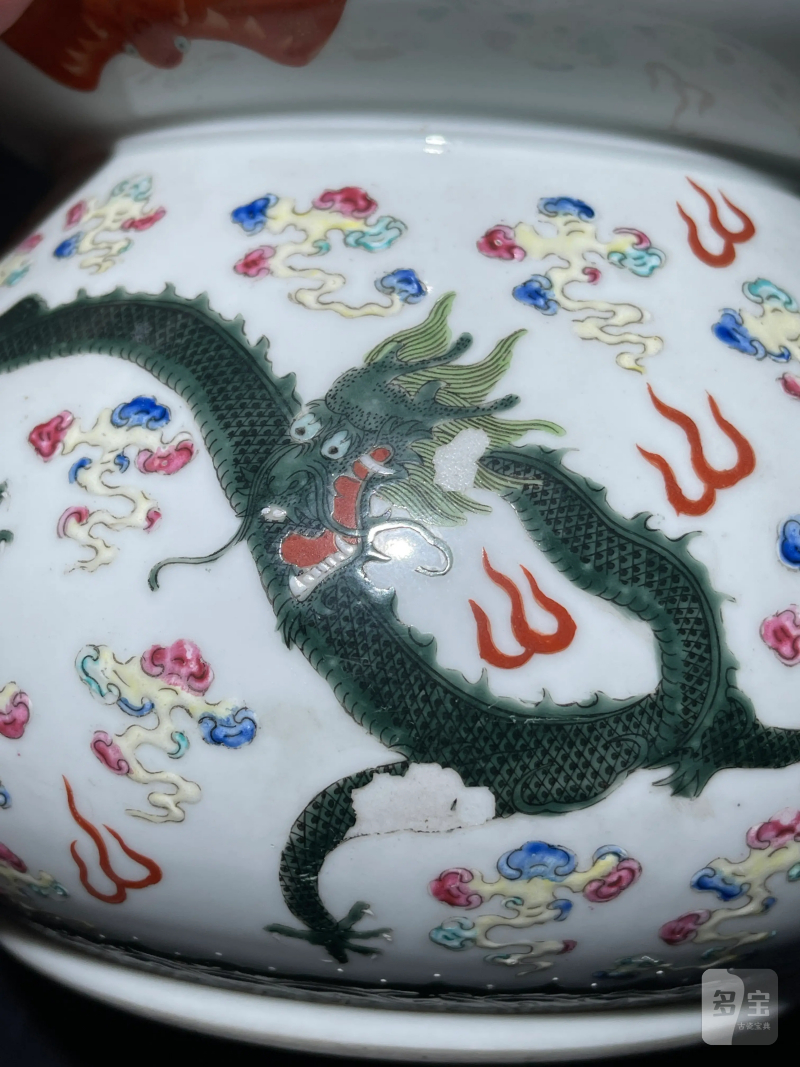 清光绪 粉彩八宝龙纹花囊 - 图8
